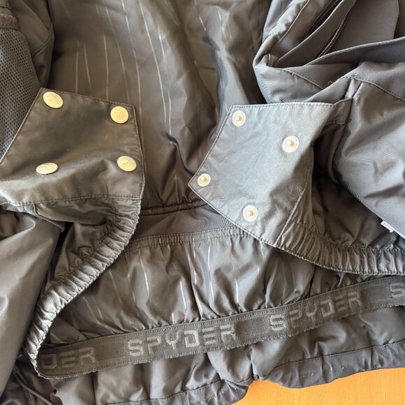Spyder Women's Tresh Jacket size 8 Black with accent grey zip off hood LIKE NEW - Picture 6 of 6